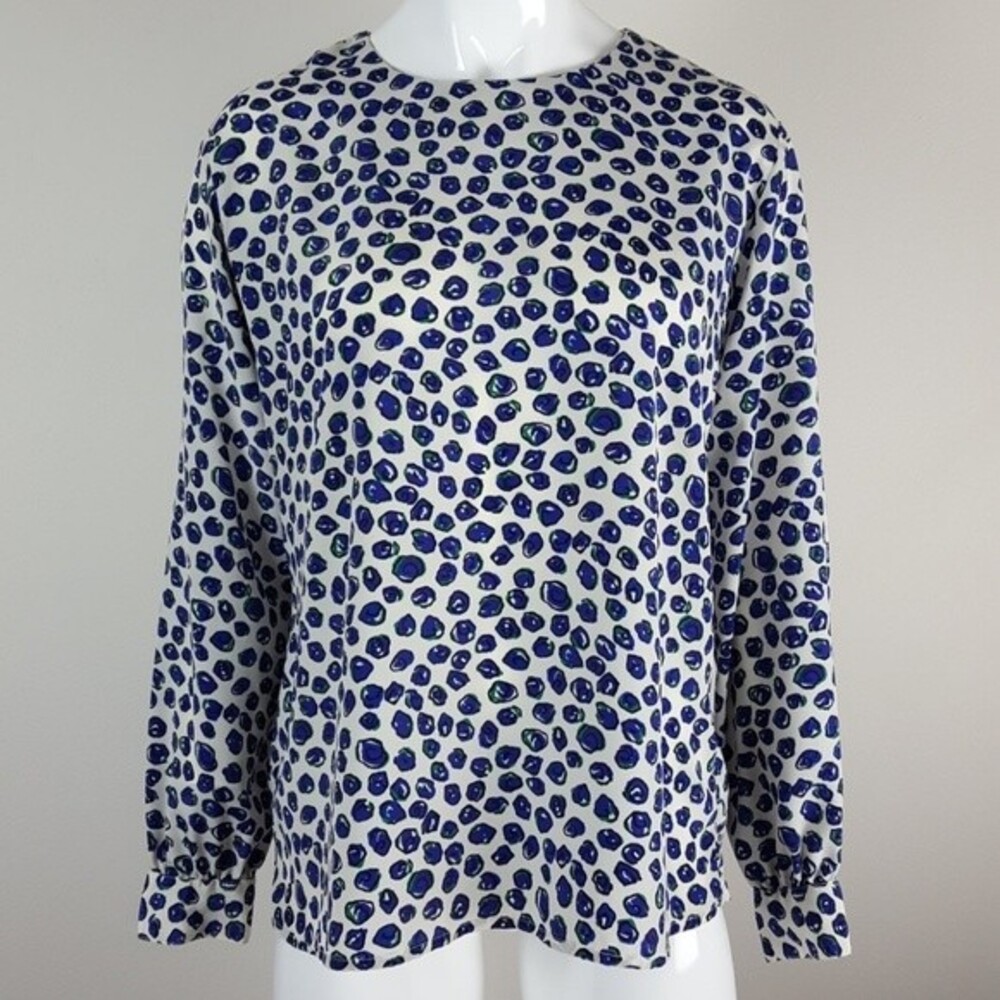 Vintage 80's Notations Purple Rose Long Sleeve Blouse